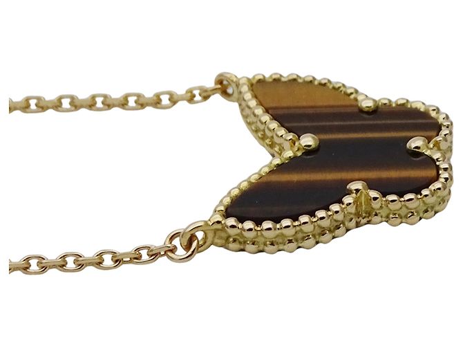 Van Cleef & Arpels Lucky Alhambra Papillon Halskette Golden Gelb - Ansicht 4