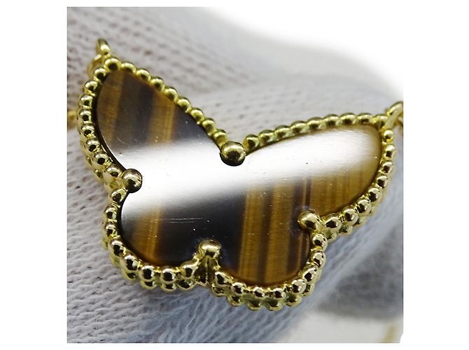 Van Cleef & Arpels Lucky Alhambra Papillon Halskette Golden Gelb - Ansicht 7
