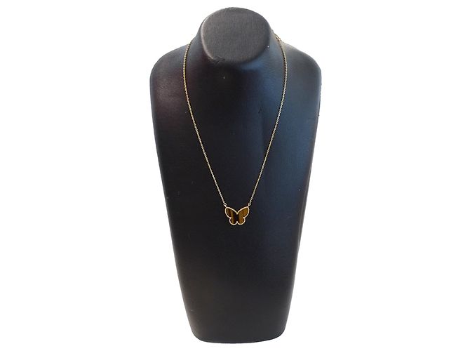 Van Cleef & Arpels Lucky Alhambra Papillon Halskette Golden Gelb - Ansicht 9