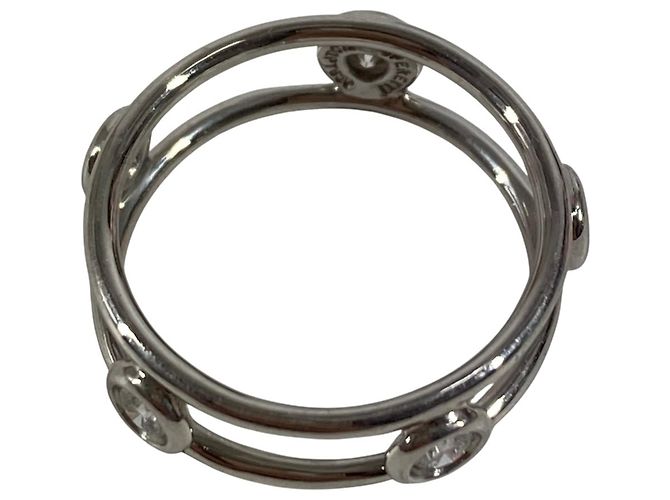 Doppelter Draht-Ring mit Diamant By the Yard von Tiffany & Co. Silber - Ansicht 2