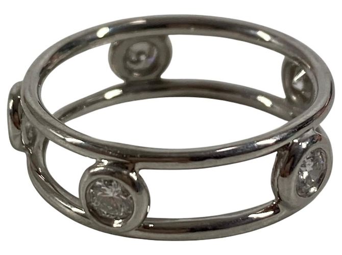 Doppelter Draht-Ring mit Diamant By the Yard von Tiffany & Co. Silber - Ansicht 4