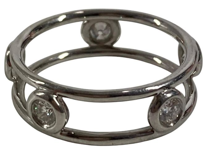 Doppelter Draht-Ring mit Diamant By the Yard von Tiffany & Co. Silber - Ansicht 5