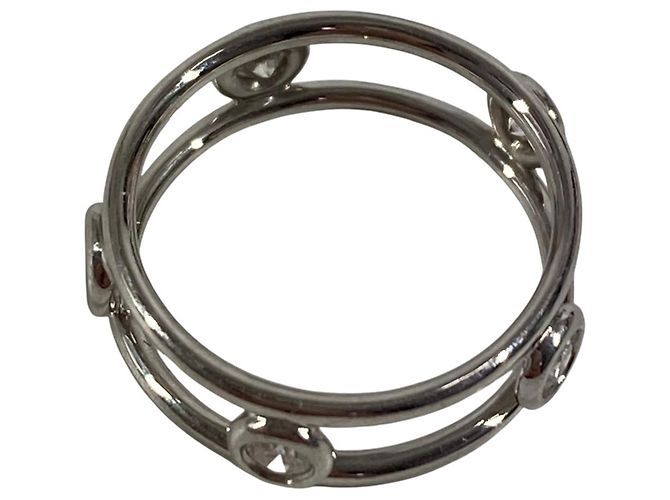 Doppelter Draht-Ring mit Diamant By the Yard von Tiffany & Co. Silber - Ansicht 6