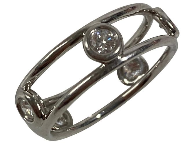 Doppelter Draht-Ring mit Diamant By the Yard von Tiffany & Co. Silber - Ansicht 7
