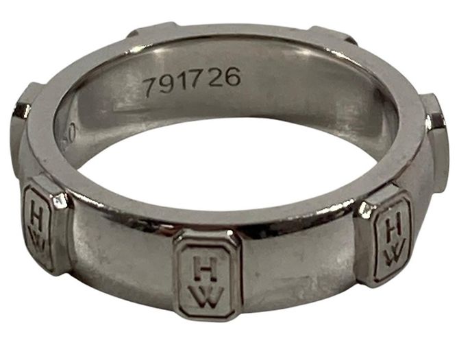 Anello Logo HW con Diamante 1P Harry Winston Argento - vista 3