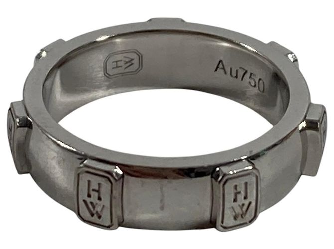 Anello Logo HW con Diamante 1P Harry Winston Argento - vista 4