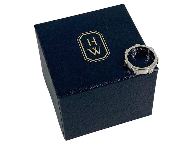 Anello Logo HW con Diamante 1P Harry Winston Argento - vista 9