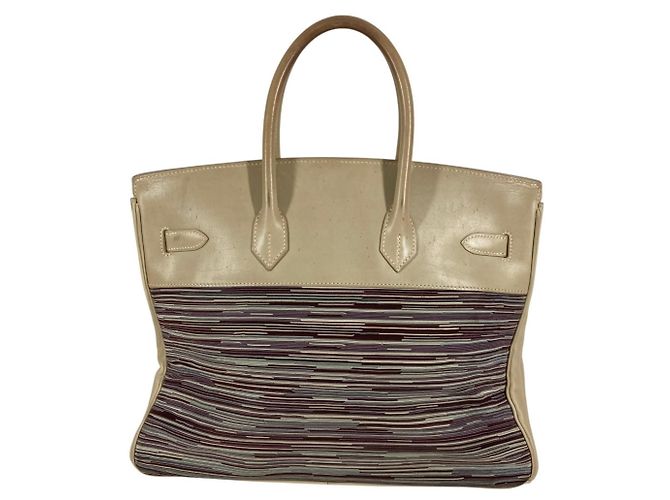 Hermès Birkin 35 Mehrfarbige Leder-Tote Weiß Mehrfarben - Ansicht 2