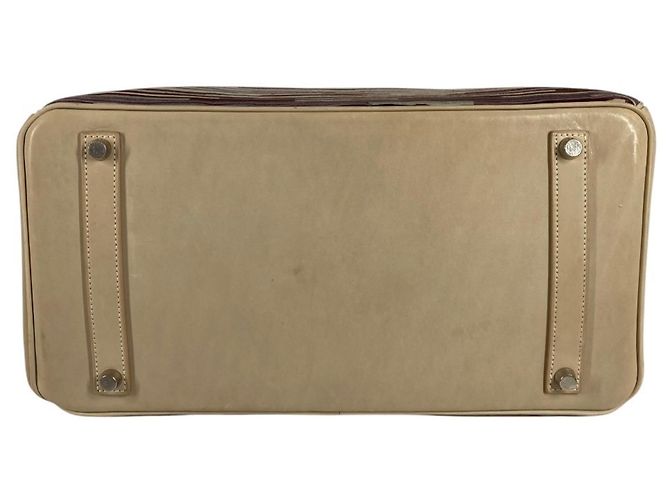 Hermès Birkin 35 Mehrfarbige Leder-Tote Weiß Mehrfarben - Ansicht 7