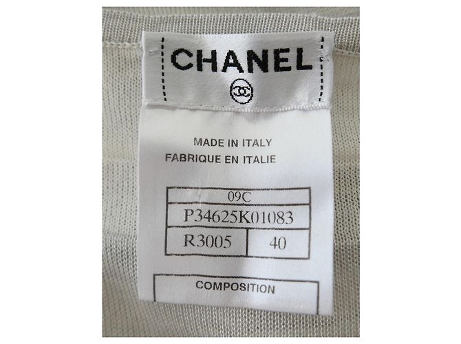 Maxikleid mit Rüschenträgern aus feinem Strick Chanel Cruise 2009 Grau - Ansicht 8