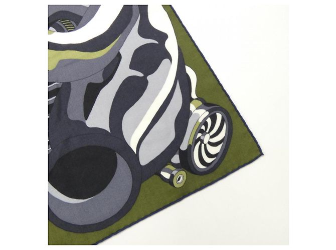 Sciarpa gigante 140 CHEVAUX di Hermès Marrone Nero Blu Verde - vista 2