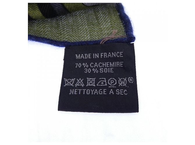 Sciarpa gigante 140 CHEVAUX di Hermès Marrone Nero Blu Verde - vista 3