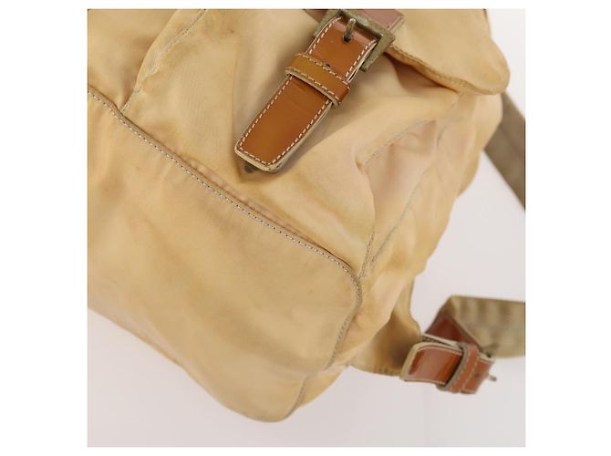 PRADA Backpack Nylon Beige Silver Auth gh1768 Silvery - view 12