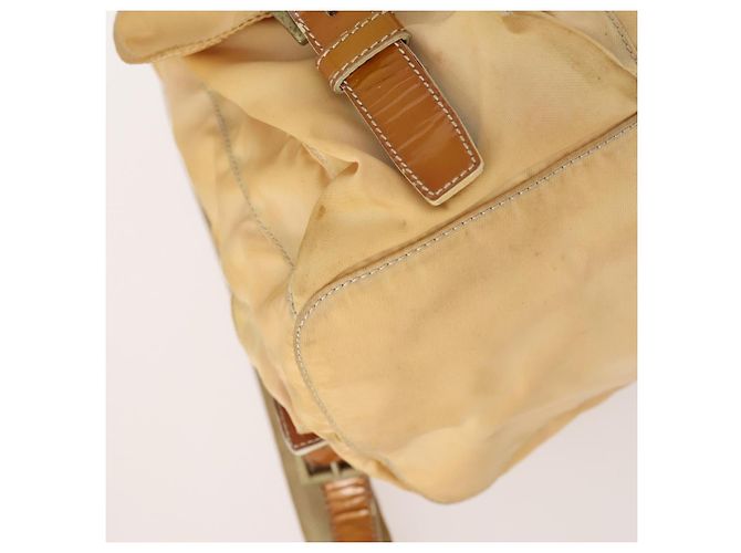 PRADA Backpack Nylon Beige Silver Auth gh1768 Silvery - view 13