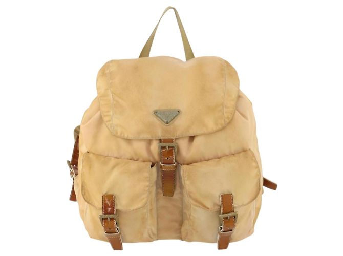 PRADA Backpack Nylon Beige Silver Auth gh1768 Silvery - view 2