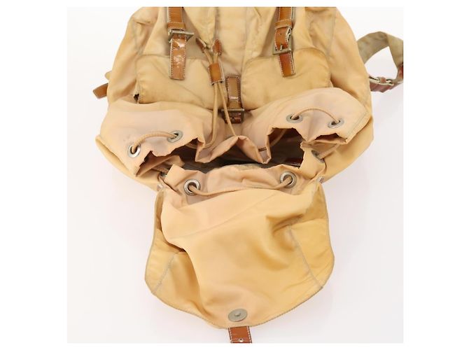 PRADA Backpack Nylon Beige Silver Auth gh1768 Silvery - view 22
