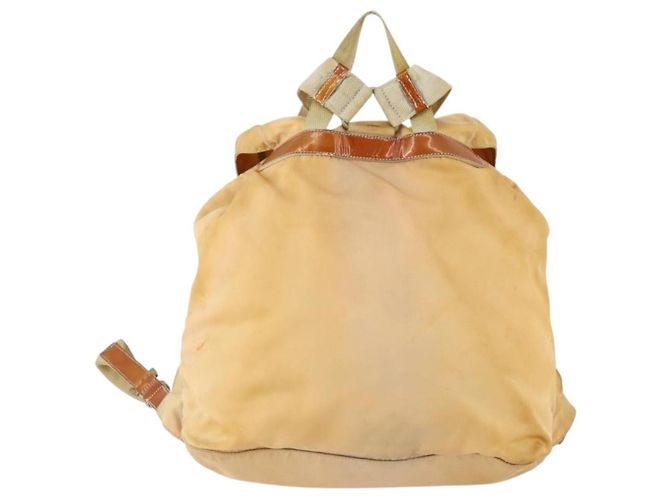 PRADA Backpack Nylon Beige Silver Auth gh1768 Silvery - view 3