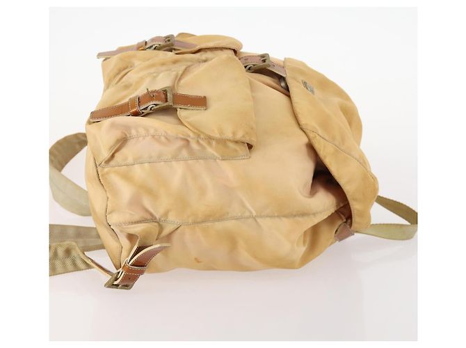 PRADA Backpack Nylon Beige Silver Auth gh1768 Silvery - view 4