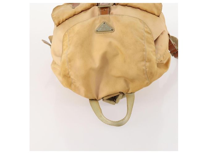 PRADA Backpack Nylon Beige Silver Auth gh1768 Silvery - view 6
