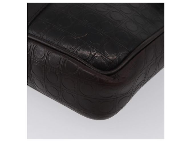 Borsa a Spalla Salvatore Ferragamo in Pelle Nera Oro Auth BA11653 Nero D'oro - vista 11