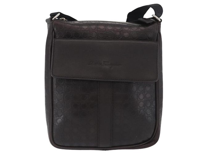 Borsa a Spalla Salvatore Ferragamo in Pelle Nera Oro Auth BA11653 Nero D'oro - vista 2