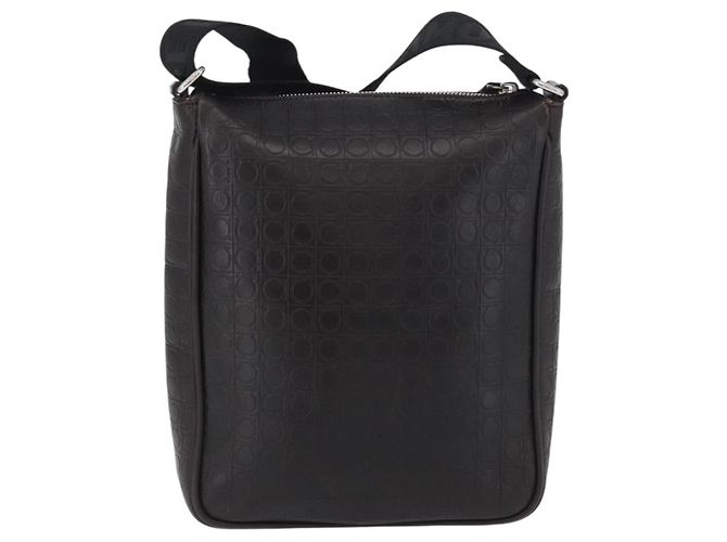 Borsa a Spalla Salvatore Ferragamo in Pelle Nera Oro Auth BA11653 Nero D'oro - vista 3