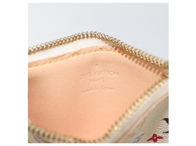 LOUIS VUITTON Monogramm Multicolor Pochette Cles Tasche Weiß M92655 Auth AMZ391A - Ansicht 10