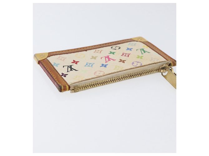 LOUIS VUITTON Monogramm Multicolor Pochette Cles Tasche Weiß M92655 Auth AMZ391A - Ansicht 5