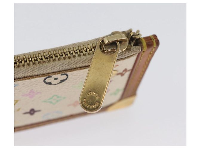LOUIS VUITTON Monogramm Multicolor Pochette Cles Tasche Weiß M92655 Auth AMZ391A - Ansicht 9