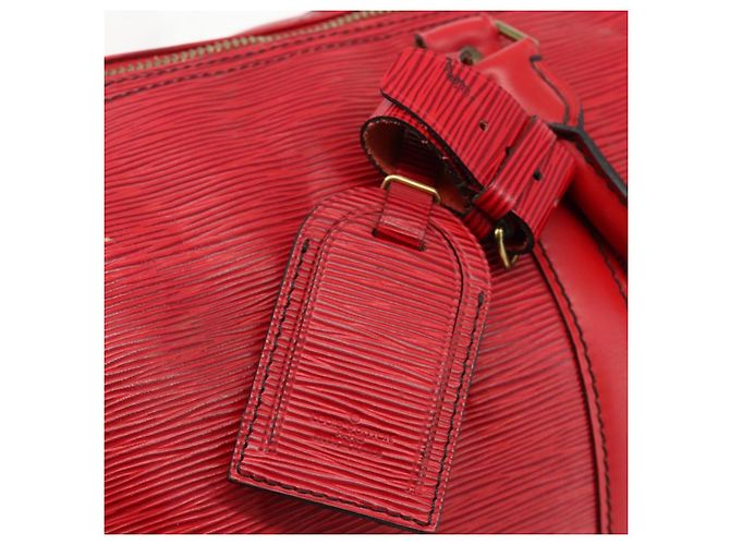 LOUIS VUITTON Epi Keepall 55 Sac Boston Rouge M42957 LV Auth 173121 - vue 15