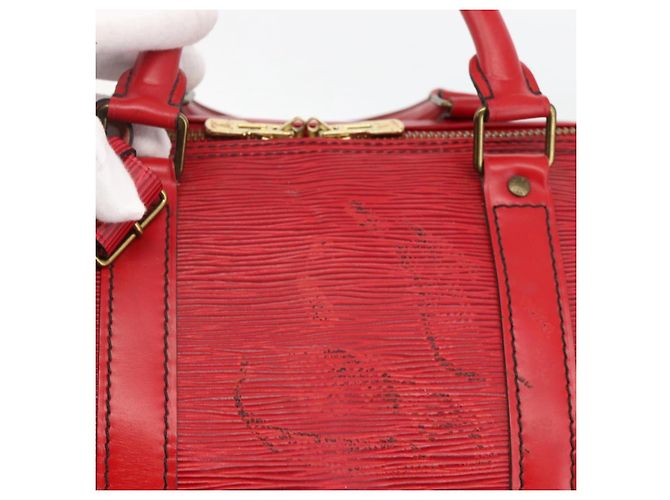 LOUIS VUITTON Epi Keepall 55 Sac Boston Rouge M42957 LV Auth 173121 - vue 16