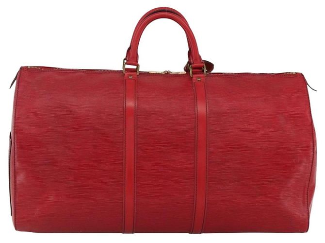 LOUIS VUITTON Epi Keepall 55 Sac Boston Rouge M42957 LV Auth 173121 - vue 3