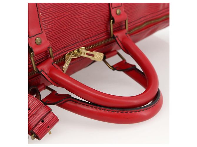 LOUIS VUITTON Epi Keepall 55 Sac Boston Rouge M42957 LV Auth 173121 - vue 7