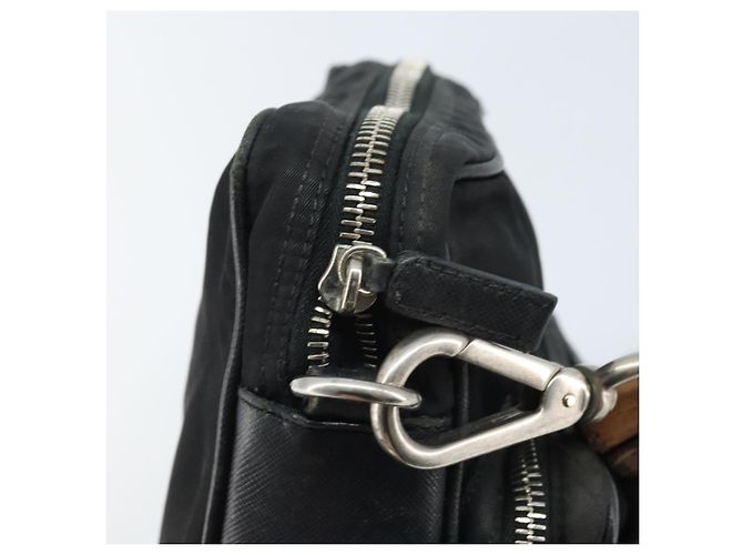 Borsa a Spalla PRADA in Nylon Nero Argento Autentica bs34107 - vista 15