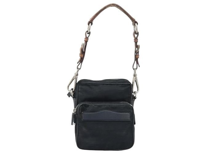 Borsa a Spalla PRADA in Nylon Nero Argento Autentica bs34107 - vista 2
