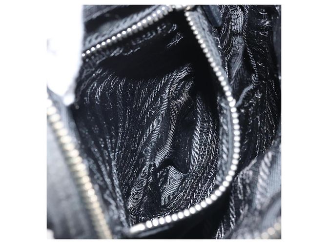 Borsa a Spalla PRADA in Nylon Nero Argento Autentica bs34107 - vista 21