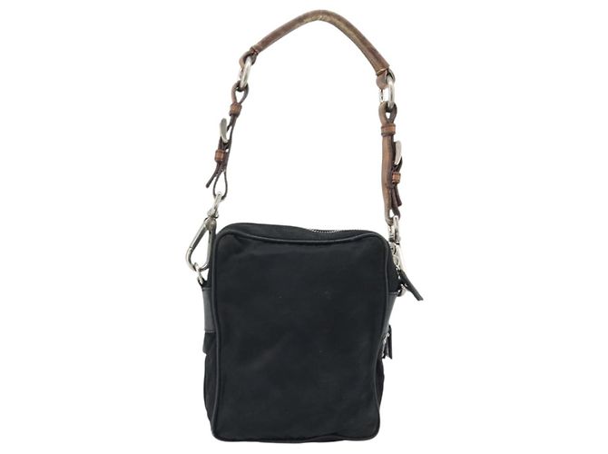 Borsa a Spalla PRADA in Nylon Nero Argento Autentica bs34107 - vista 3