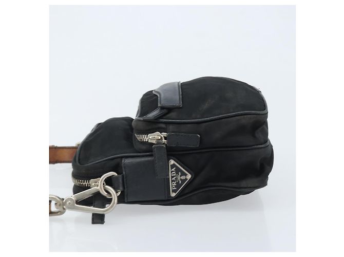 Borsa a Spalla PRADA in Nylon Nero Argento Autentica bs34107 - vista 5