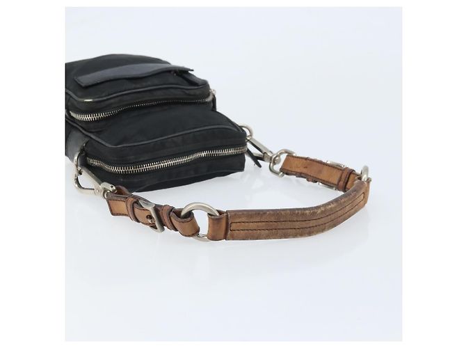 Borsa a Spalla PRADA in Nylon Nero Argento Autentica bs34107 - vista 7