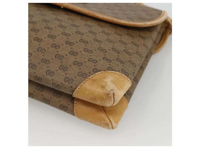 Gucci Borsa a Spalla Micro GG Supreme PVC Beige Oro 007 92 5548 Auth th6642 D'oro - vista 10