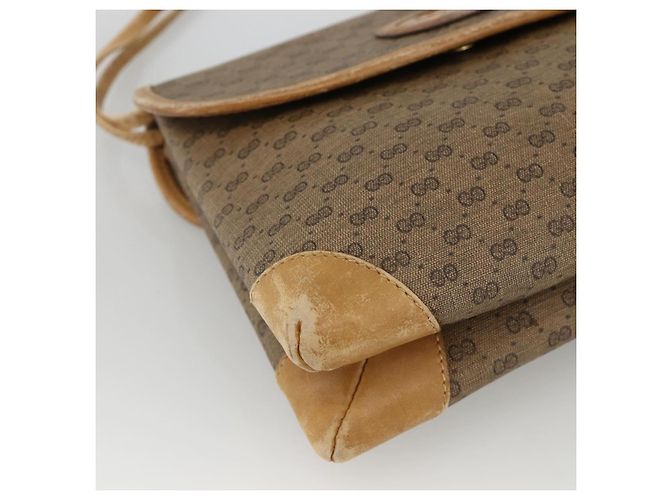 Gucci Borsa a Spalla Micro GG Supreme PVC Beige Oro 007 92 5548 Auth th6642 D'oro - vista 11