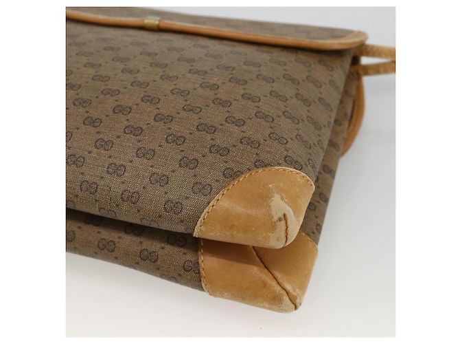 Gucci Borsa a Spalla Micro GG Supreme PVC Beige Oro 007 92 5548 Auth th6642 D'oro - vista 12