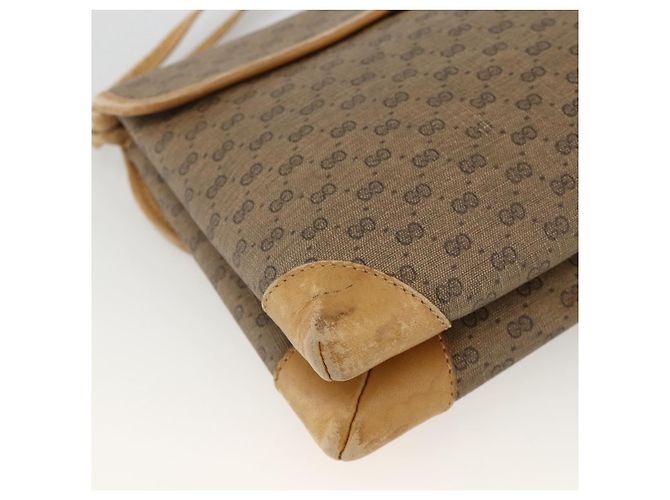 Gucci Borsa a Spalla Micro GG Supreme PVC Beige Oro 007 92 5548 Auth th6642 D'oro - vista 13