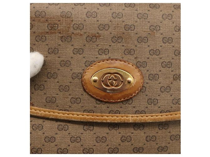 Gucci Borsa a Spalla Micro GG Supreme PVC Beige Oro 007 92 5548 Auth th6642 D'oro - vista 14