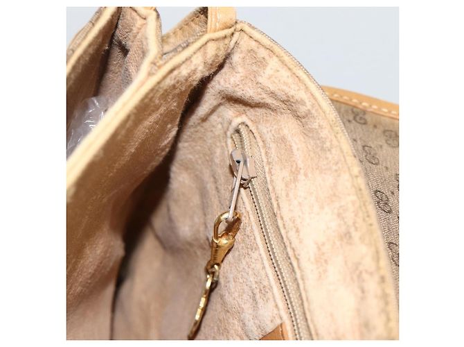 Gucci Borsa a Spalla Micro GG Supreme PVC Beige Oro 007 92 5548 Auth th6642 D'oro - vista 20