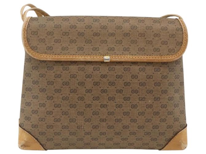 Gucci Borsa a Spalla Micro GG Supreme PVC Beige Oro 007 92 5548 Auth th6642 D'oro - vista 3