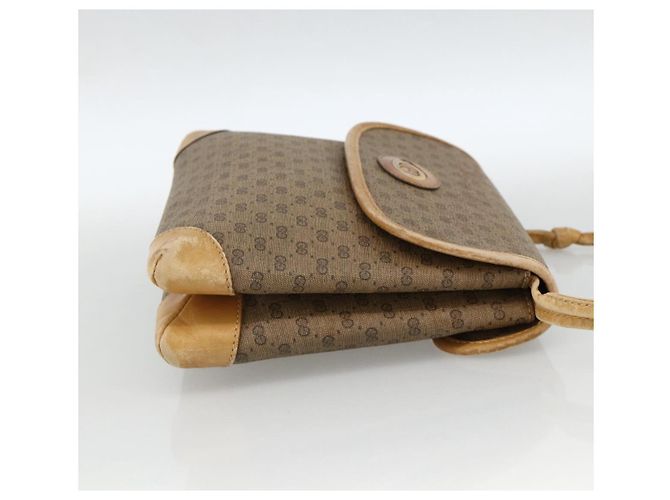 Gucci Borsa a Spalla Micro GG Supreme PVC Beige Oro 007 92 5548 Auth th6642 D'oro - vista 5