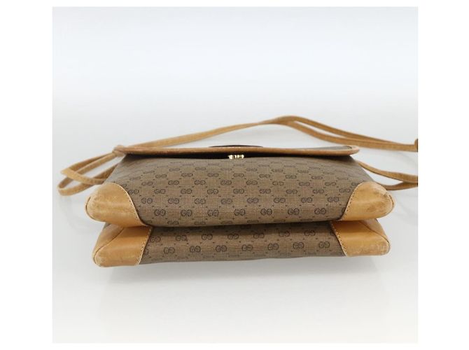 Gucci Borsa a Spalla Micro GG Supreme PVC Beige Oro 007 92 5548 Auth th6642 D'oro - vista 9