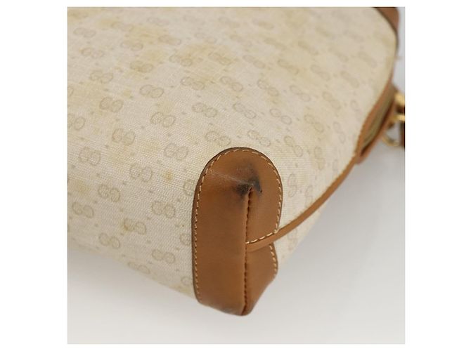 Gucci Borsa a Spalla Micro GG Supreme PVC Beige Oro 007 104 4916 Auth bs34174 D'oro - vista 10