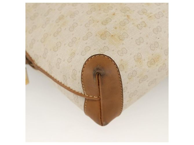 Gucci Borsa a Spalla Micro GG Supreme PVC Beige Oro 007 104 4916 Auth bs34174 D'oro - vista 11